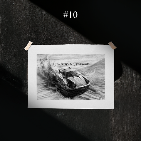 Sketches of the "No Risk. No Porsche." Collection